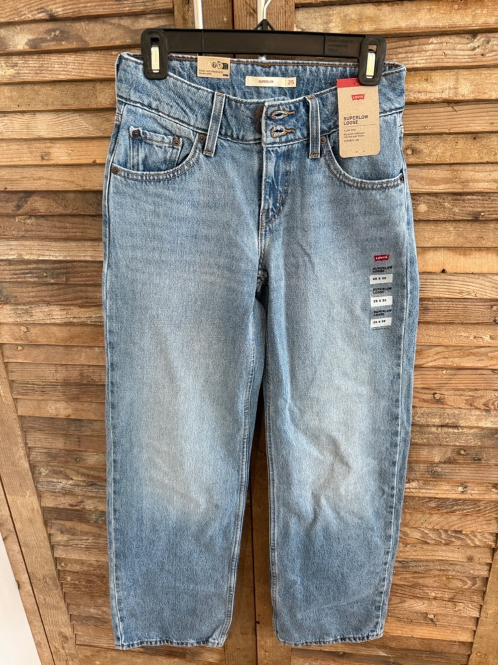 Levi's Light Blue Relaxed Straight Jeans, low rise